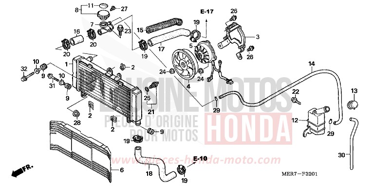 RADIATOR (CB600N6/NA6) for CBF600N ABS INTERSTELLAR BLACK METALLIC (NHA12) from 2006